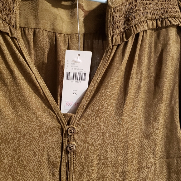 Anthropologie Long Sleeve Olive Blouse XS - Picture 2 of 3